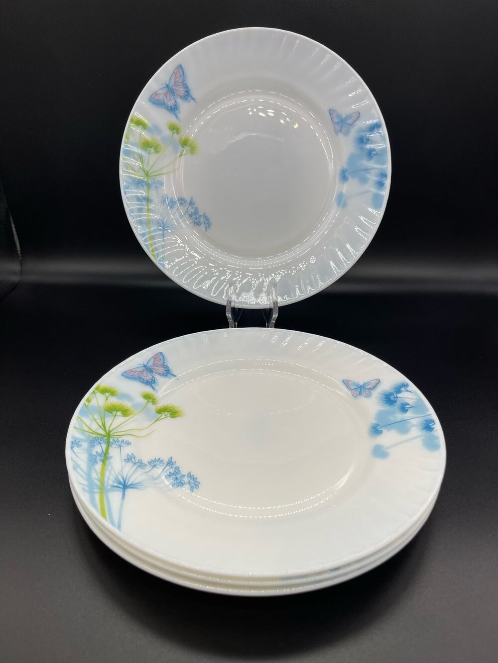Vintage Gold Coast Set of 4 Dinner Plates Butterflies Flowers 9 7/8"